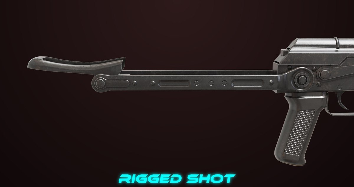 AKMS Light Machine Gun 10 Metal URP HDRP Textures