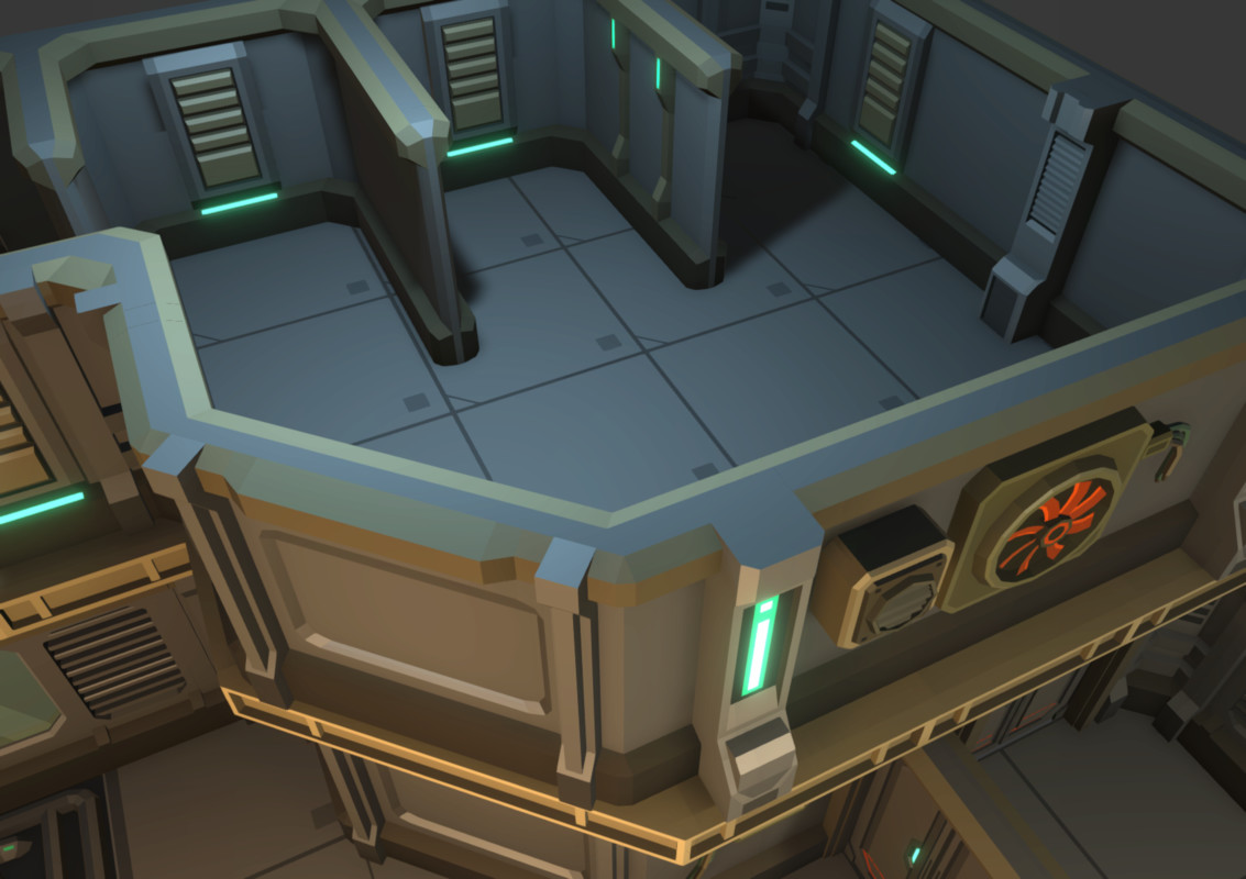 Low Poly Sci-Fi Modular Base / Cosmic Retro