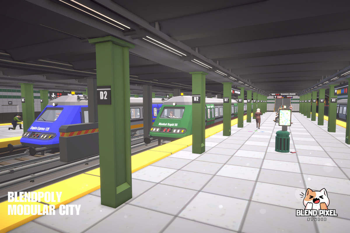BlendPoly Modular City - Low Poly Assets