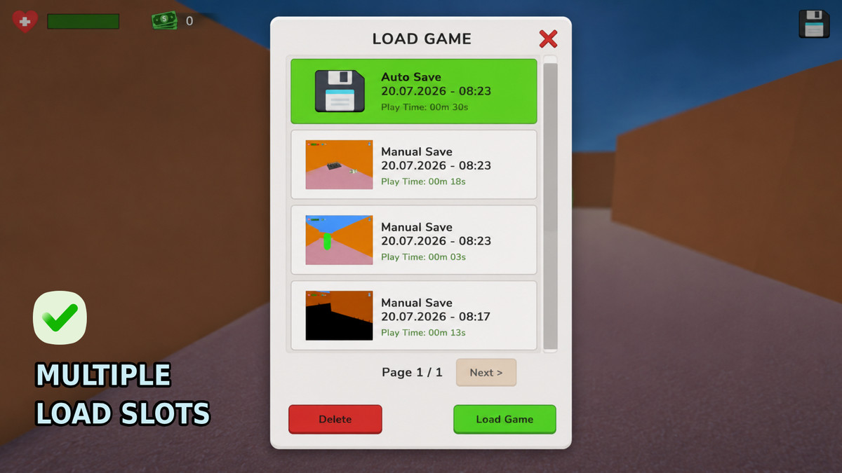 Save Master - Save and Load System with Multiple Slot Support