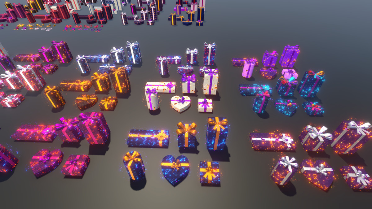 Gift Boxes with Magical Shader (Burn & Reveal)
