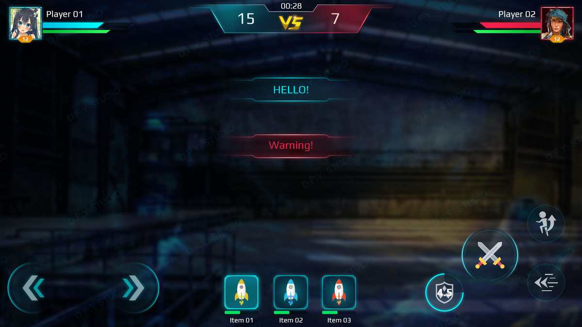 Sci-Fi Cyber UI Pro_Cyan Theme