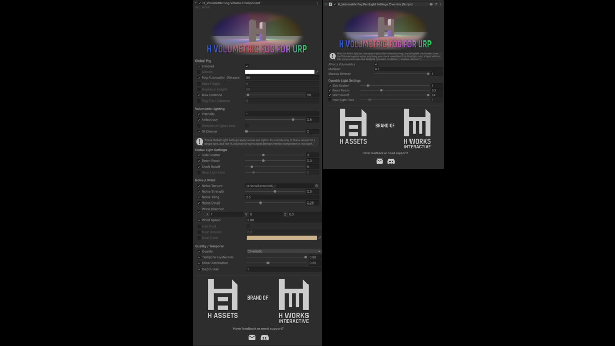 H Volumetric Fog URP (Performant volumetric lighting and fog for URP)