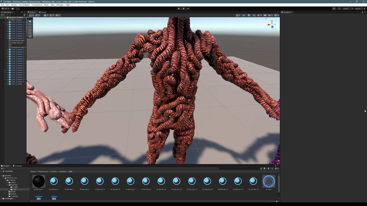 Bio Lines: Gut Man, a Humanoid Character for horror games