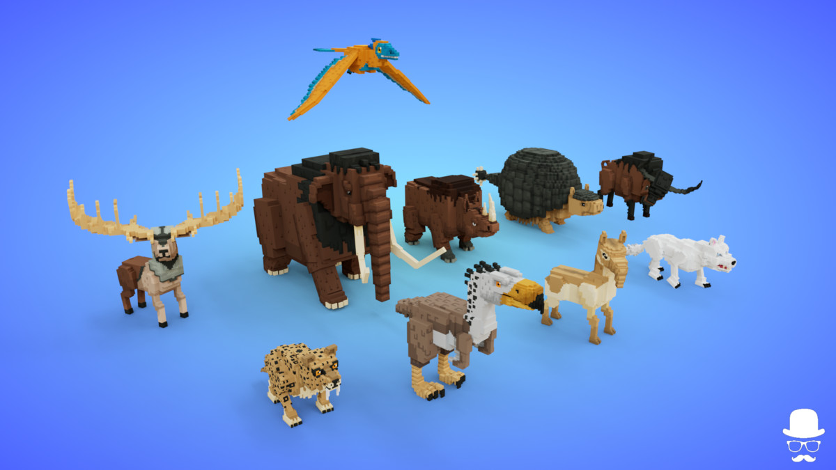 Voxel Prehistoric Animals Pack
