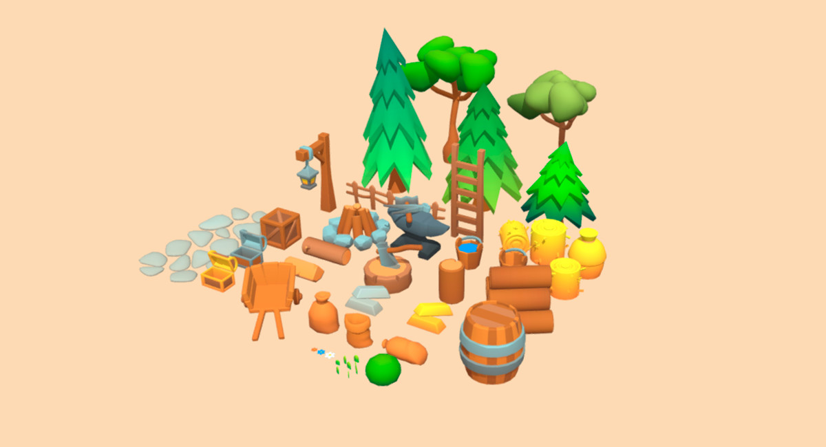 Low Poly Medieval Environment Pack (35+ Props)