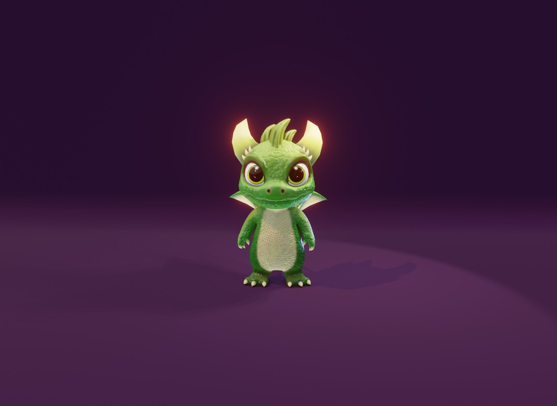 Cartoon Baby Dragons 3D Model with 5 Music Tracks & 36 Sound Effects