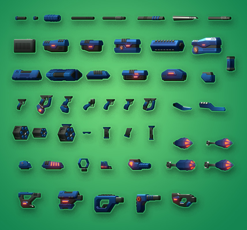 Low Poly Modular SciFi Weapons 3D, image 6