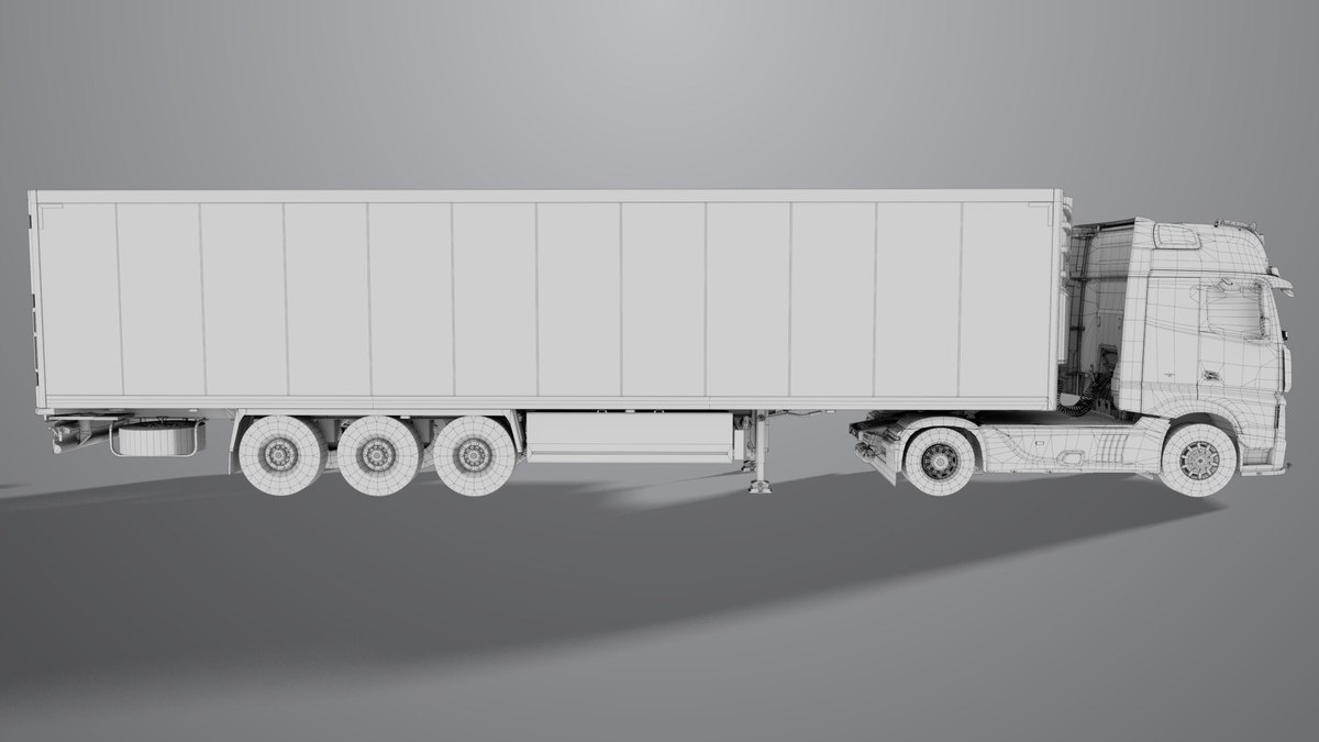 Heavy Truck 03 Refrigerator Trailer Interior URP HDRP Textures