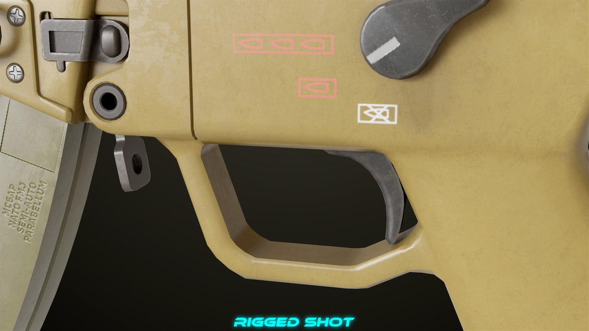 Two Machine Gun 15 Sandal Single Mat URP HDRP Textures