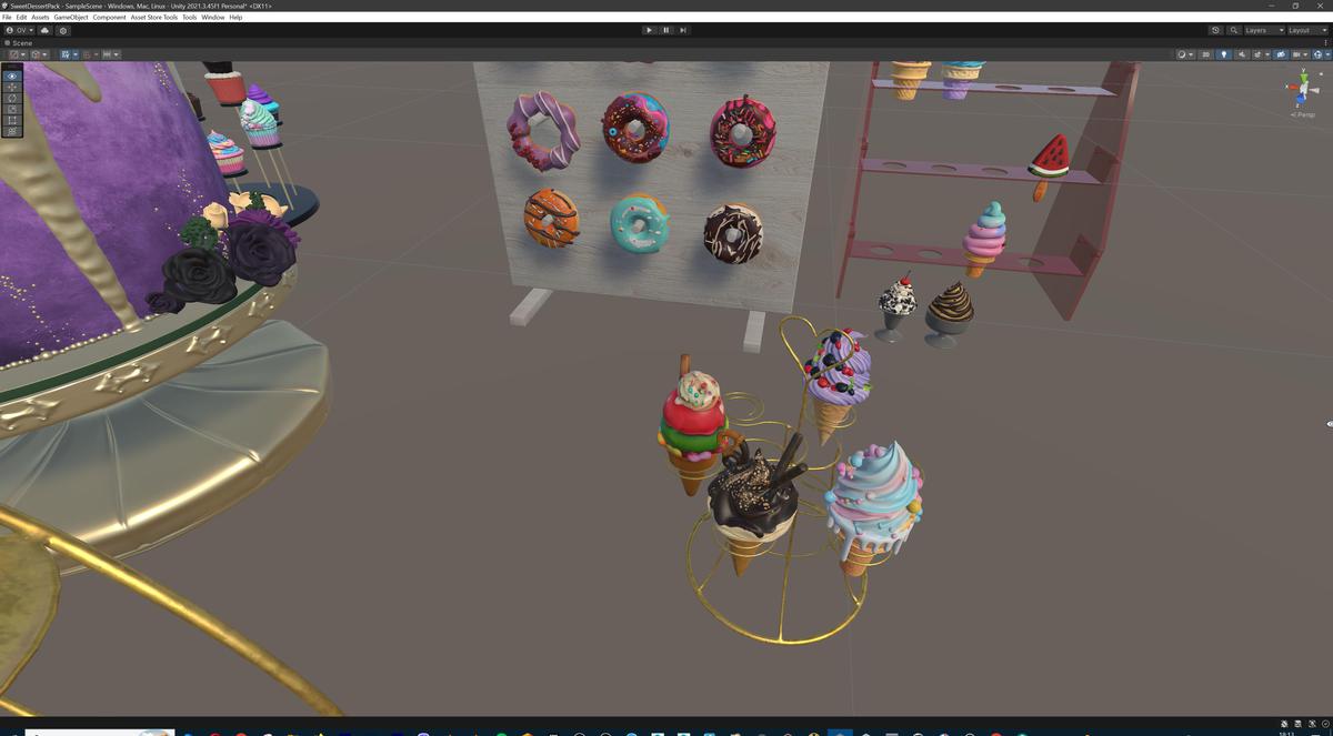 Sweet Dessert Asset Pack (Donuts, Cupcakes, Cake, Ice Cream, Candy)