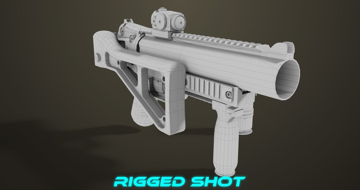 6 Grenade Launcher Black URP HDRP Textures