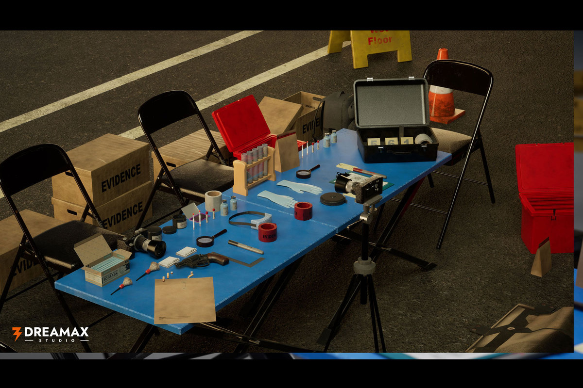 Crime Scene Props - Forensic Evidence Kit, Body Bag, Police Tape & Investigation
