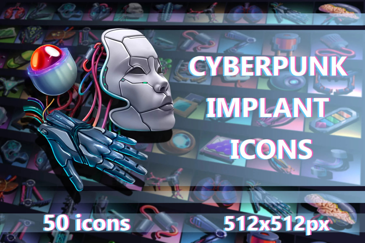 2700 Cyberpunk RPG Icons Pack