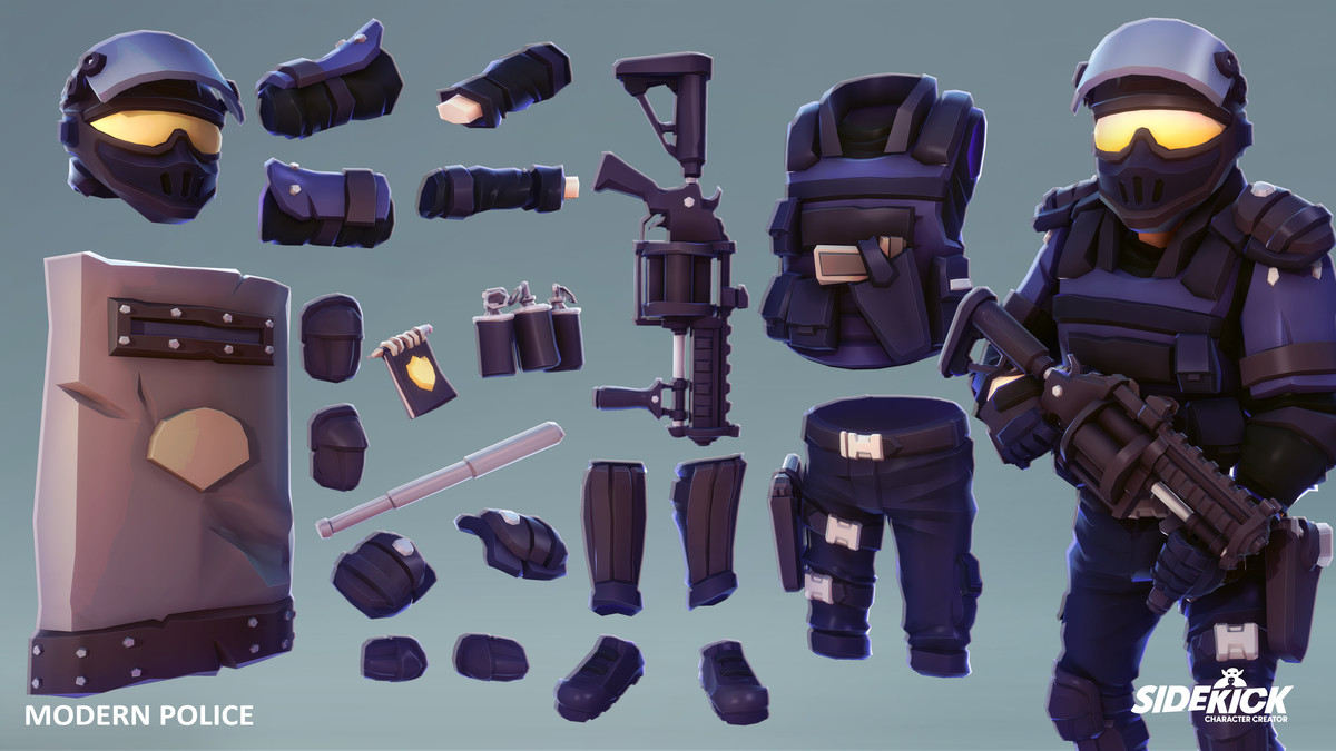 Modern Police – Sidekick Modular Characters by Synty