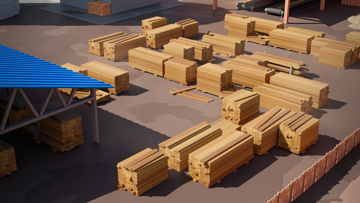 Logging Facility - Low Poly 3D Models Pack