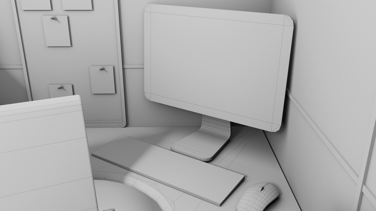 Office Desk Props Single Mat URP HDRP Textures