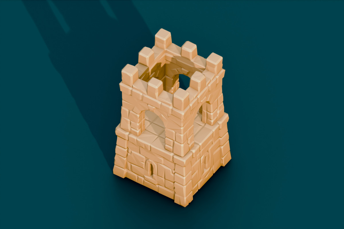 Low Poly Modular Medieval Building Kit