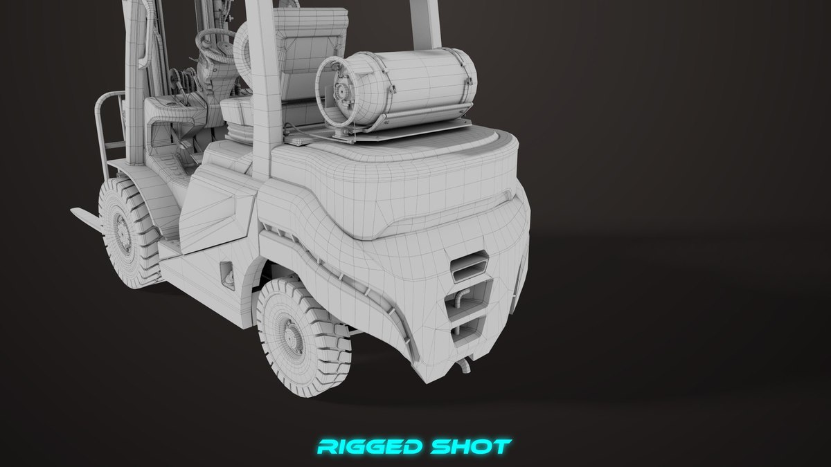 Forklift Truck 02 Orange URP HDRP Textures