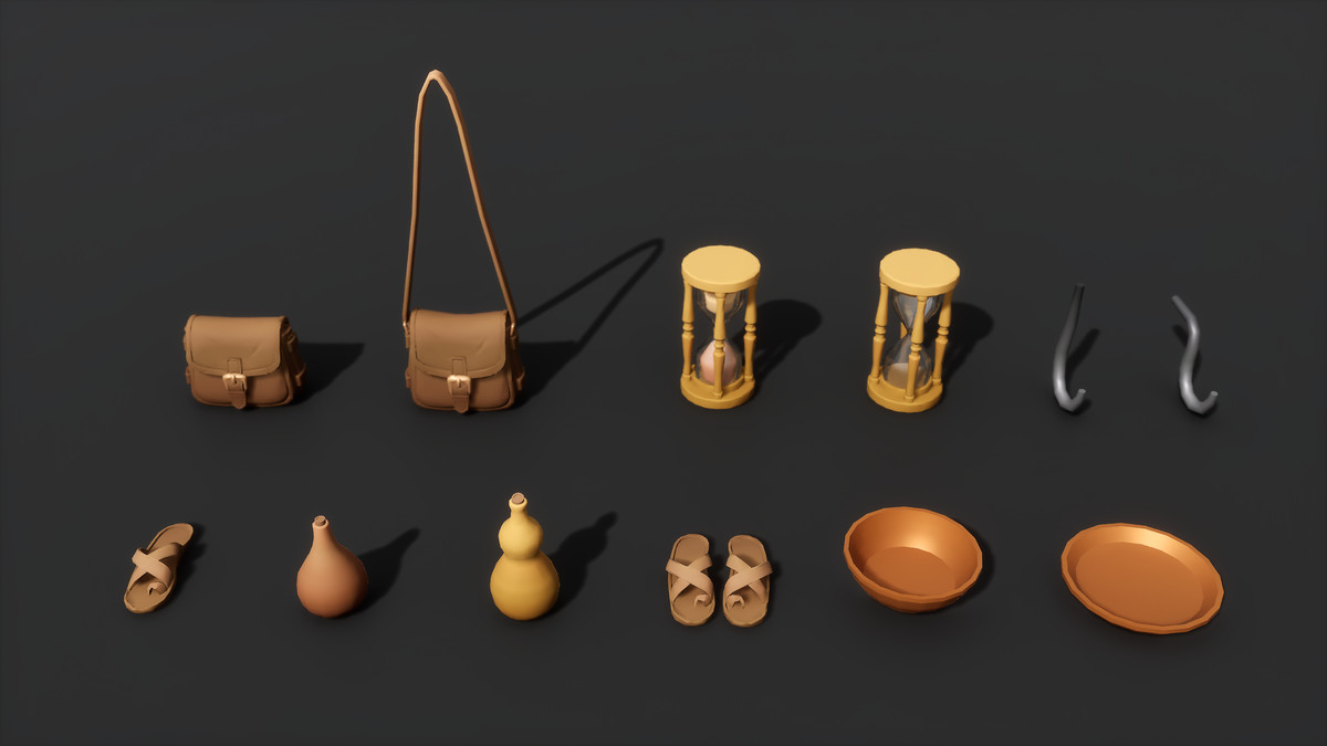 Desert Gilded Shrine - Low Poly Stylized Asset Pack
