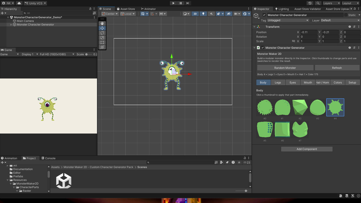 Monster Maker 2D – Custom Character Generator Pack