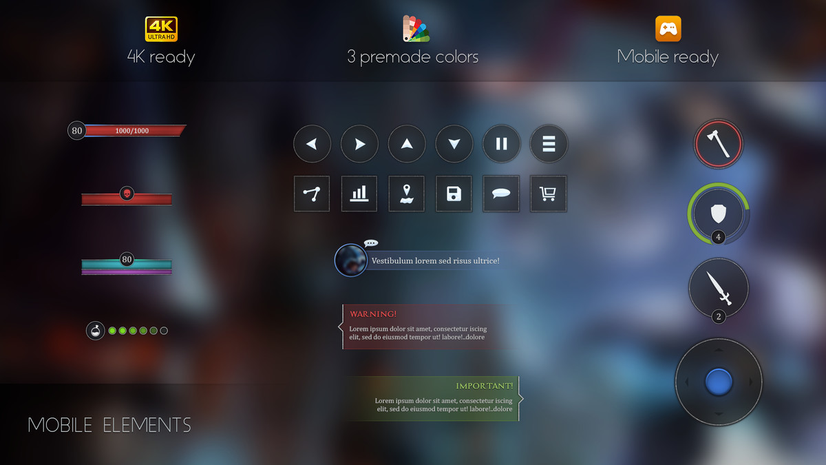 RPG & MMO One - PC and Mobile UI