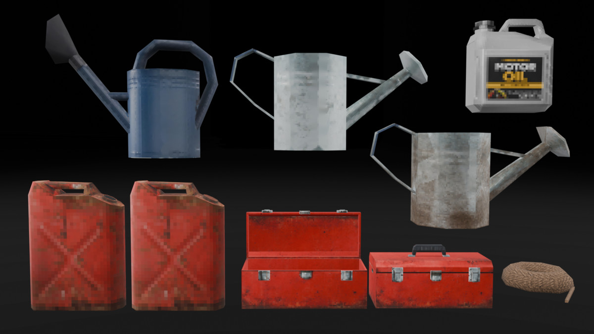 PSX Rural Farm Tools Pack – 32 Lowpoly Tool Props