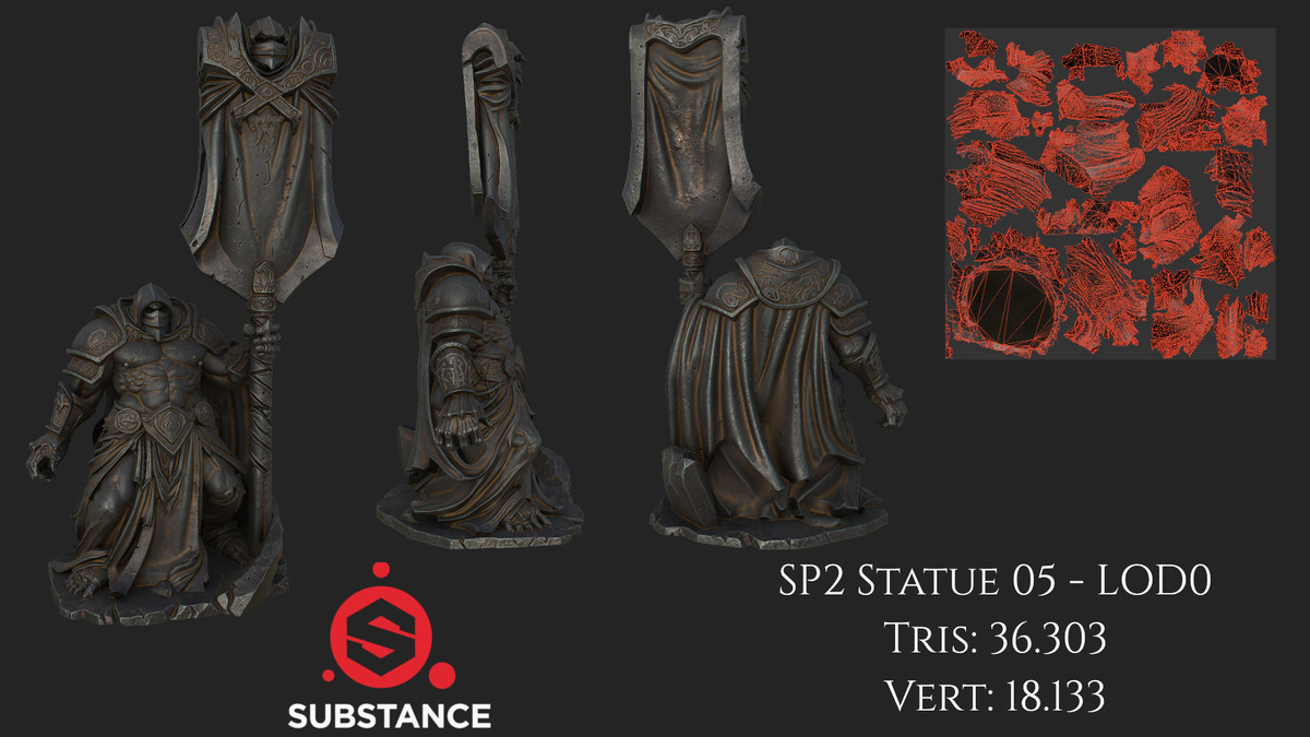 5 Dark Fantasy Statues (Pack 2)