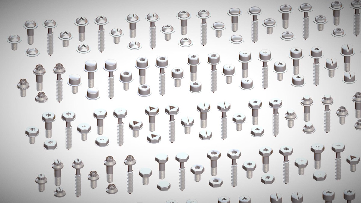 308 Bolt Screw & Head Pack - Low Poly Realistic Kitbash - Industrial Props Set