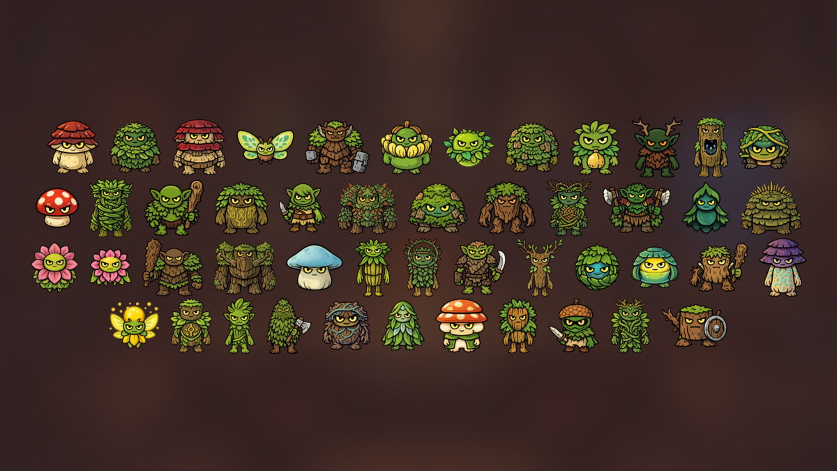 Forest Nature Creatures Enemies Pack Fantasy RPG Tower Defense Survival Games