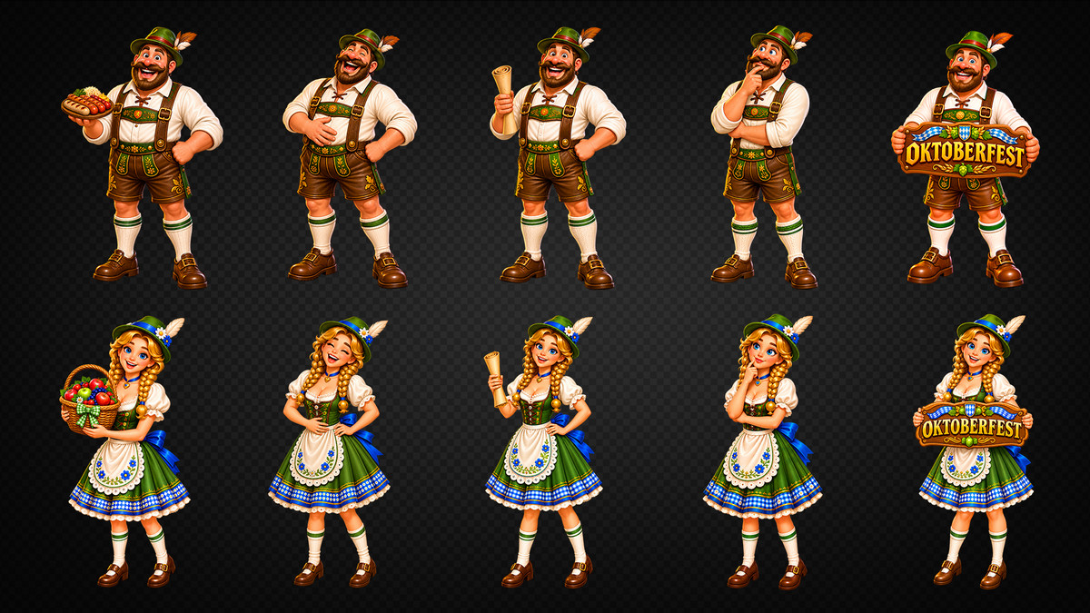 Bavarian Casual Characters 2D