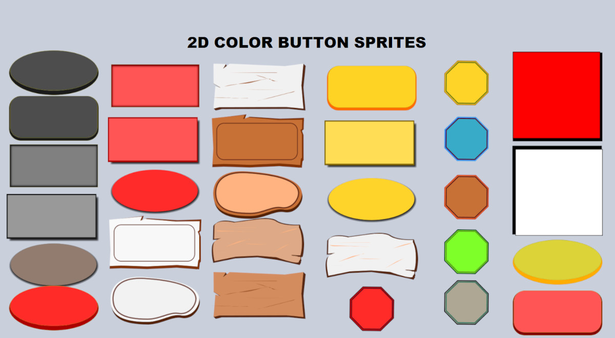 2D COLOR BUTTON SPRITES