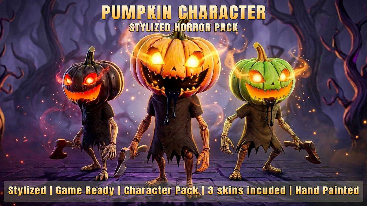 Nightmare Harvest Monsters 1 – Stylized Character Pack (5 Characters, 15 Skins)