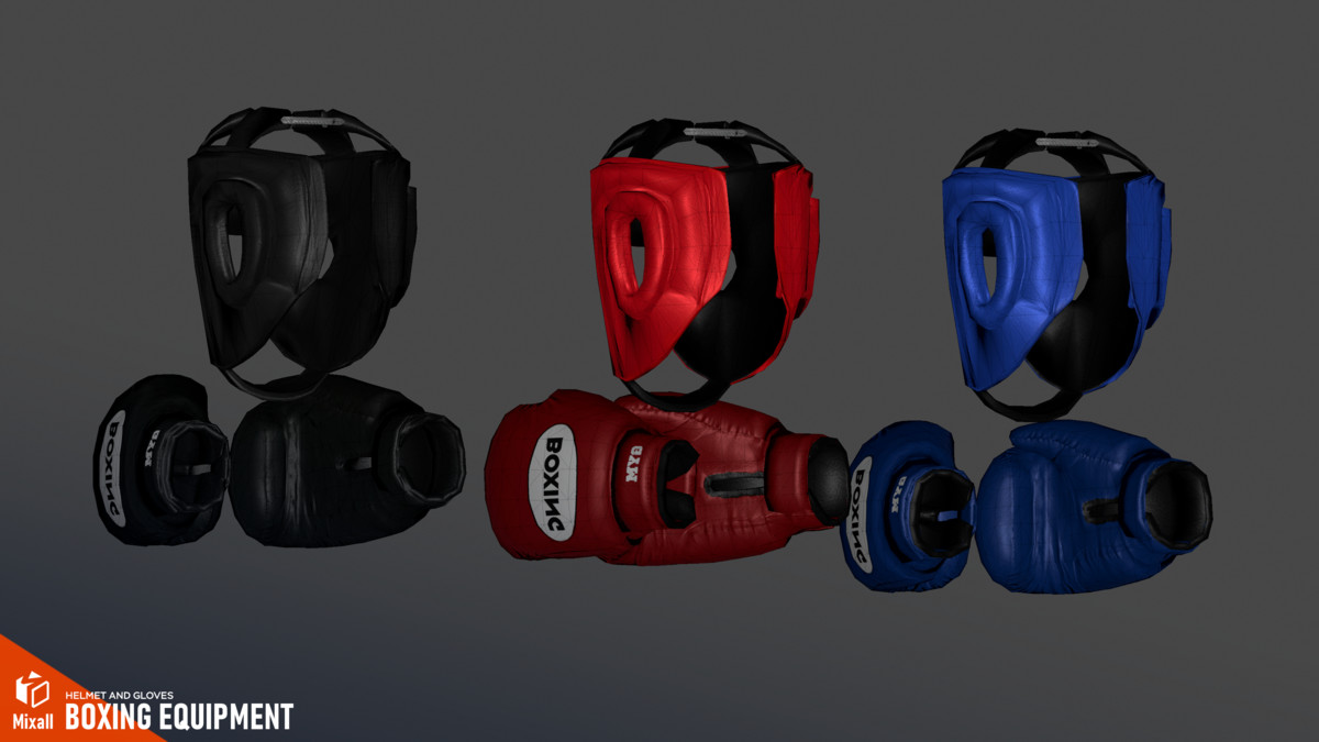 Boxing equipment - helmet and gloves