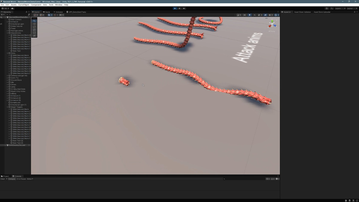 Necroid Worm: a monster worm character for horror games