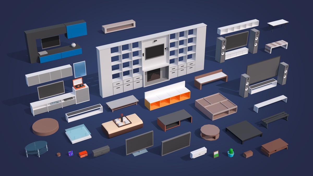 Interior 7 - Low Poly 3D Models Pack