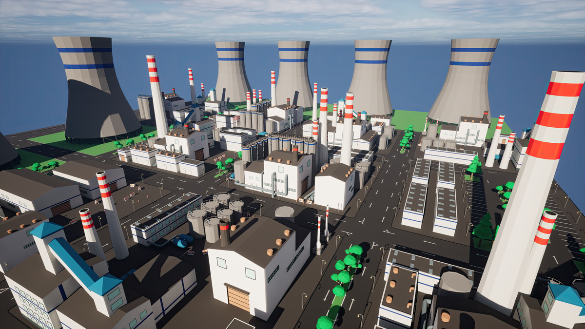Modular Low Poly Factory [Desktop & Mobile]