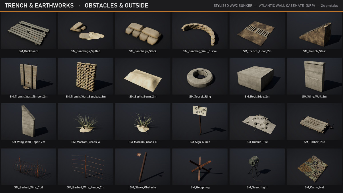 Stylized WW2 Bunker: Atlantic Wall Casemate | Modular Military Environment Kit