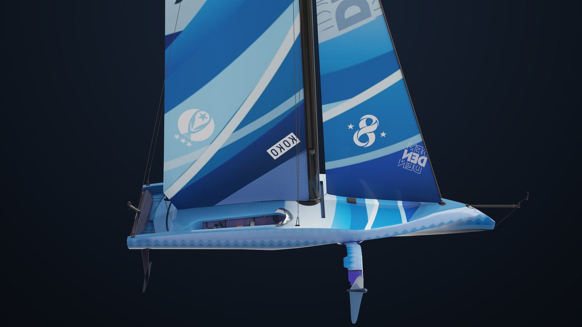 Yacht Hydrofoil Sailing Boat Blue URP HDRP Textures
