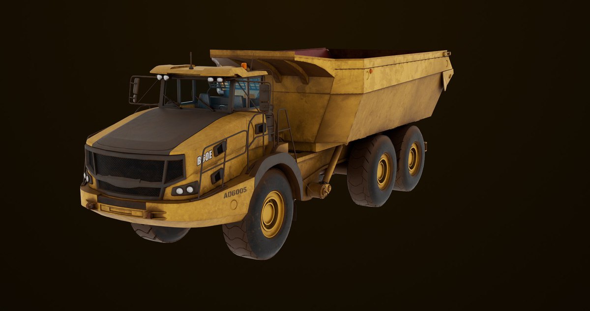 Articulated Dirty Mining Truck 03 URP HDRP Textures