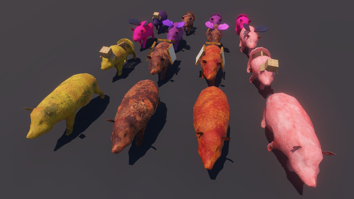 Funny Fried Pig - 3D Character