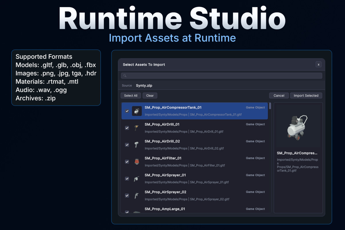 Runtime Studio – Asset Importer