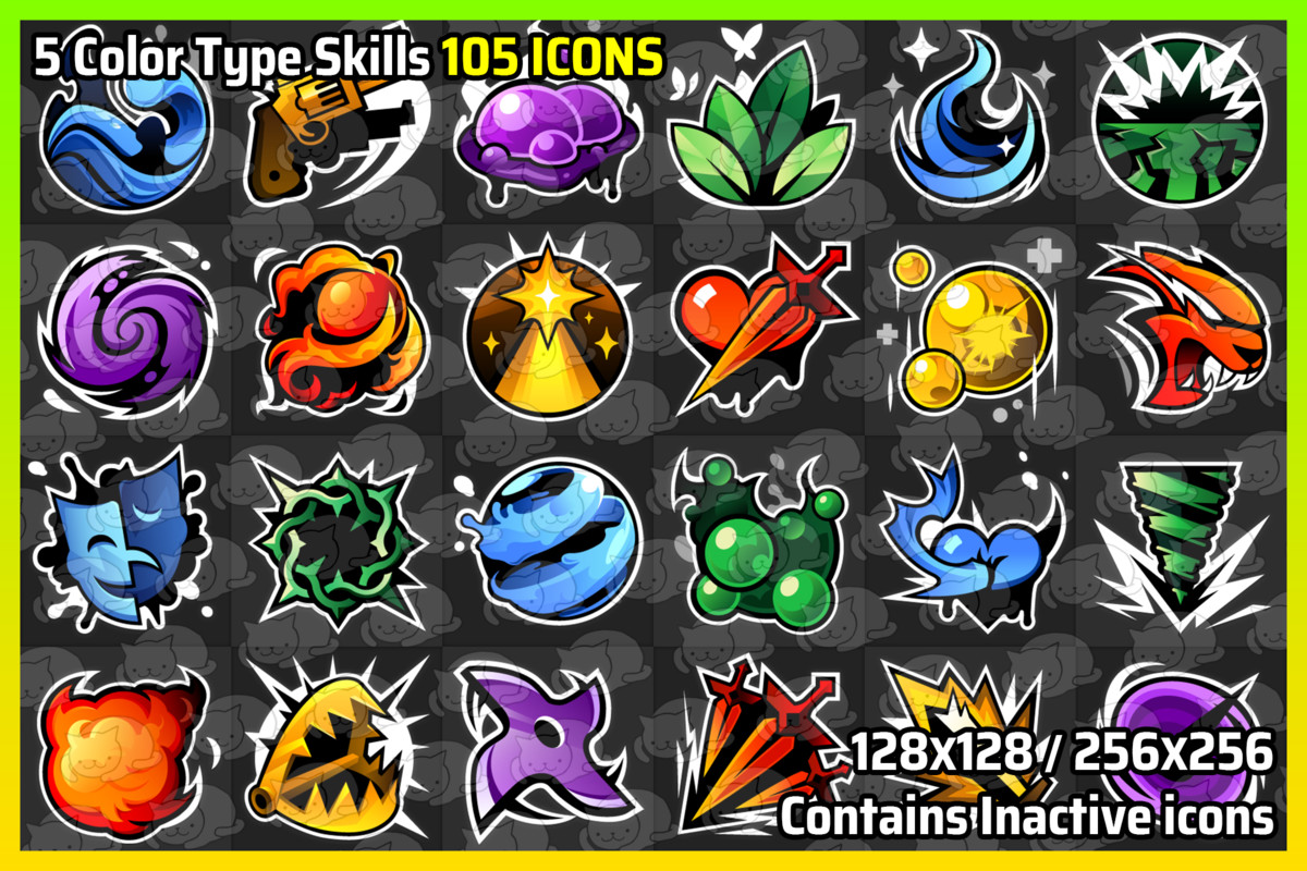 5 Color Type Skills - Icons Pack