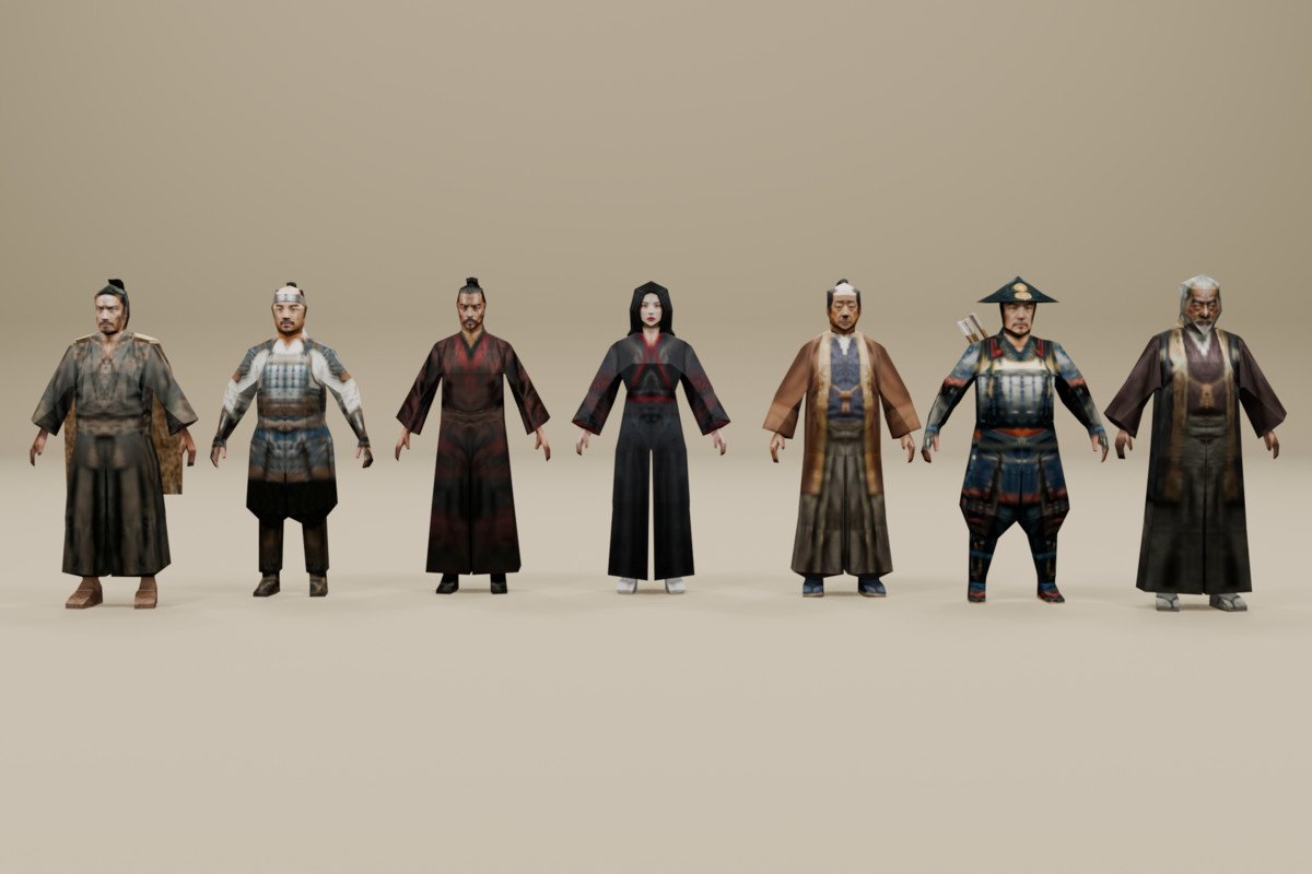 Low Poly Samurai Complete Pack