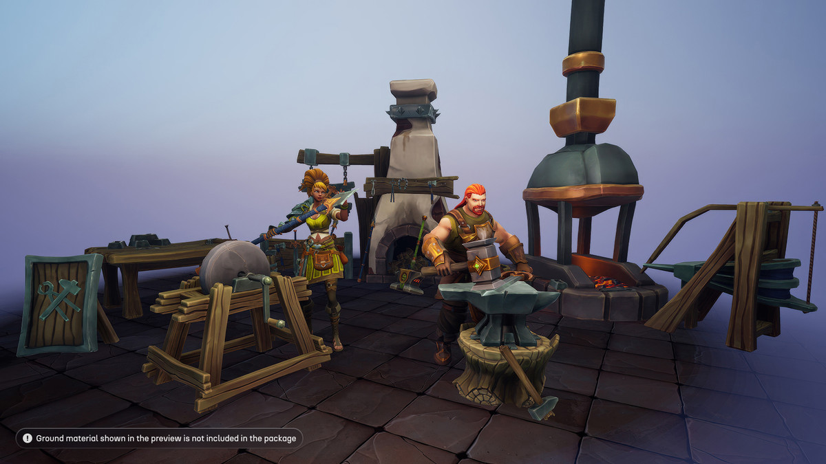 Stylized Blacksmith’s Forge: NPCs & Props Pack