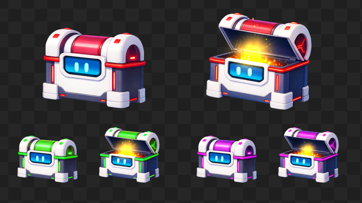 Modern 2D Animated Chests Pack – 36 Variants