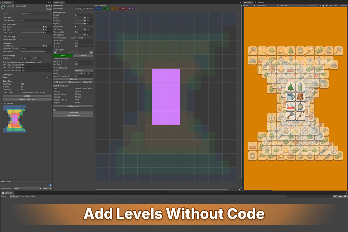 Match3Tile | Tile Match Puzzle — Complete Game Template + Editor