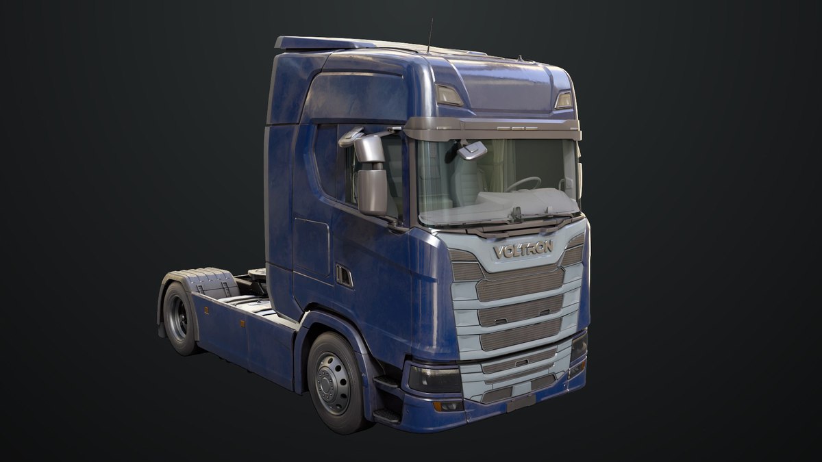 Heavy Truck Chassis 06 Interior Blue and Green URP HDRP Textures