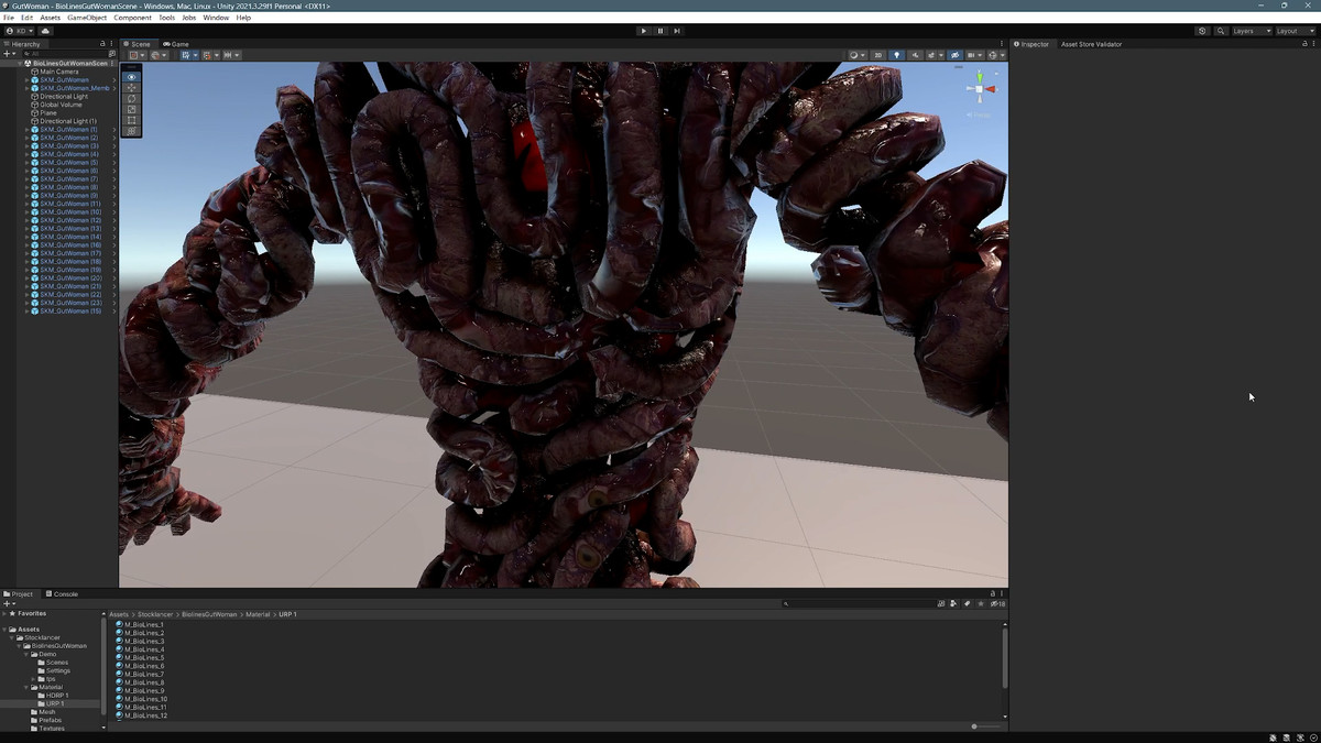 Bio Lines: Gut Woman, a Humanoid Character for horror games
