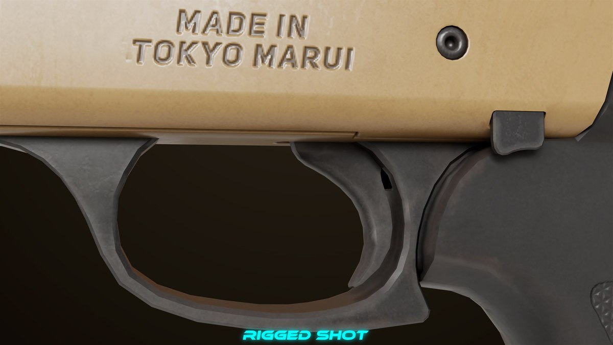 Small Shotgun 02 Black and Sandle Single Mat URP HDRP Textures